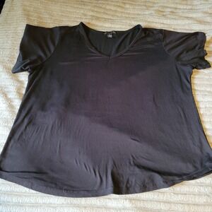 Align Collective‎ Women's Size 3X V Neck Black Short Sleeve T-Shirt
